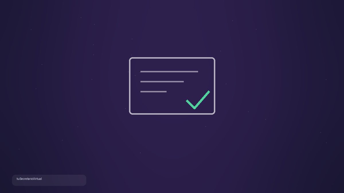 Correo con pocas líneas y una marca de verificación