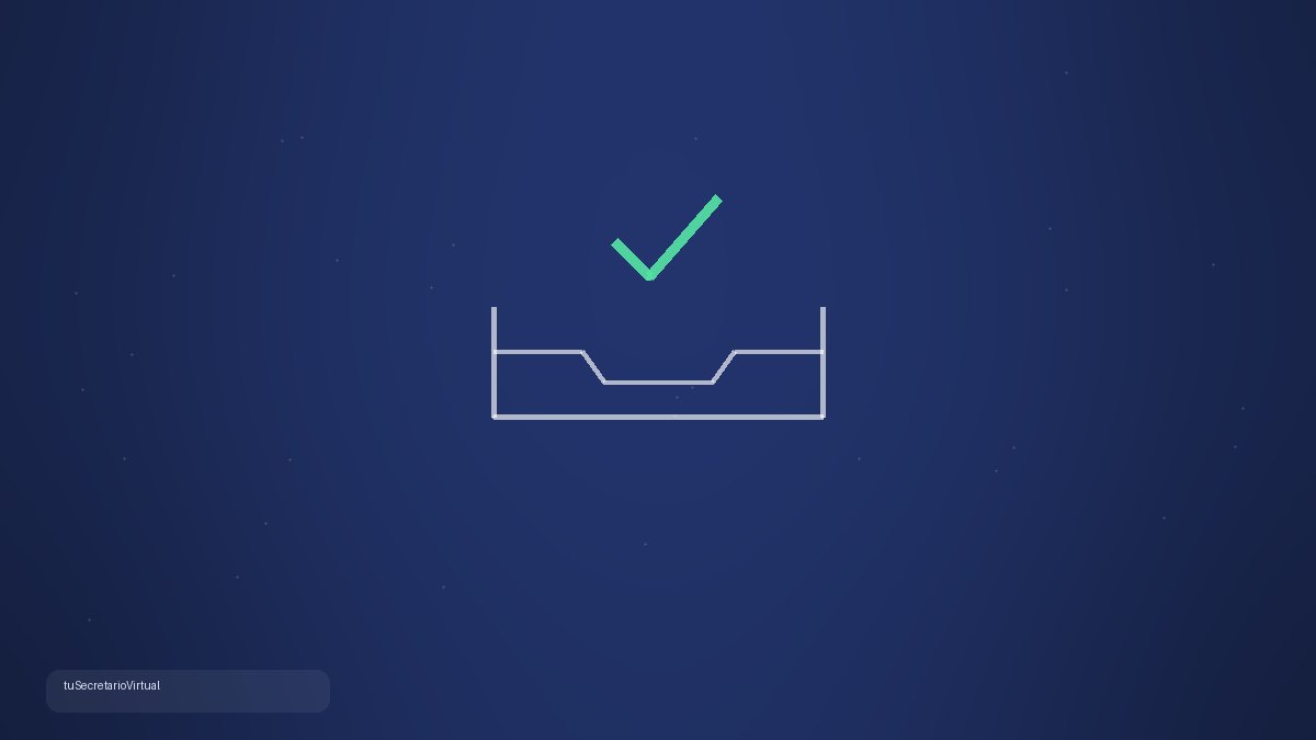 Bandeja vacía con una marca de verificación